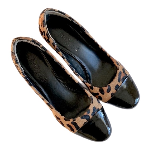 EASY STEPS leopard print cow hide wedge Heels slip-on pumps - Picture 6 of 12